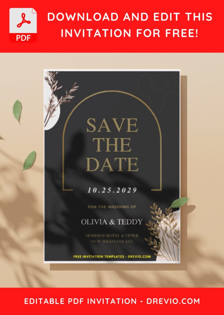 (Easily Edit PDF Invitation) Minimal Save The Date Invitation I