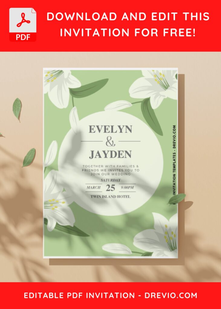 (Easily Edit PDF Invitation) Botanical Elegance Wedding Invitation i