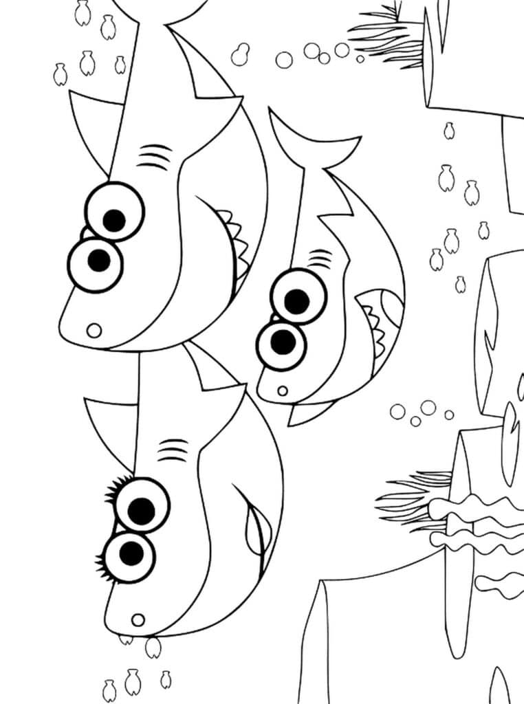 Finny the shark coloring page