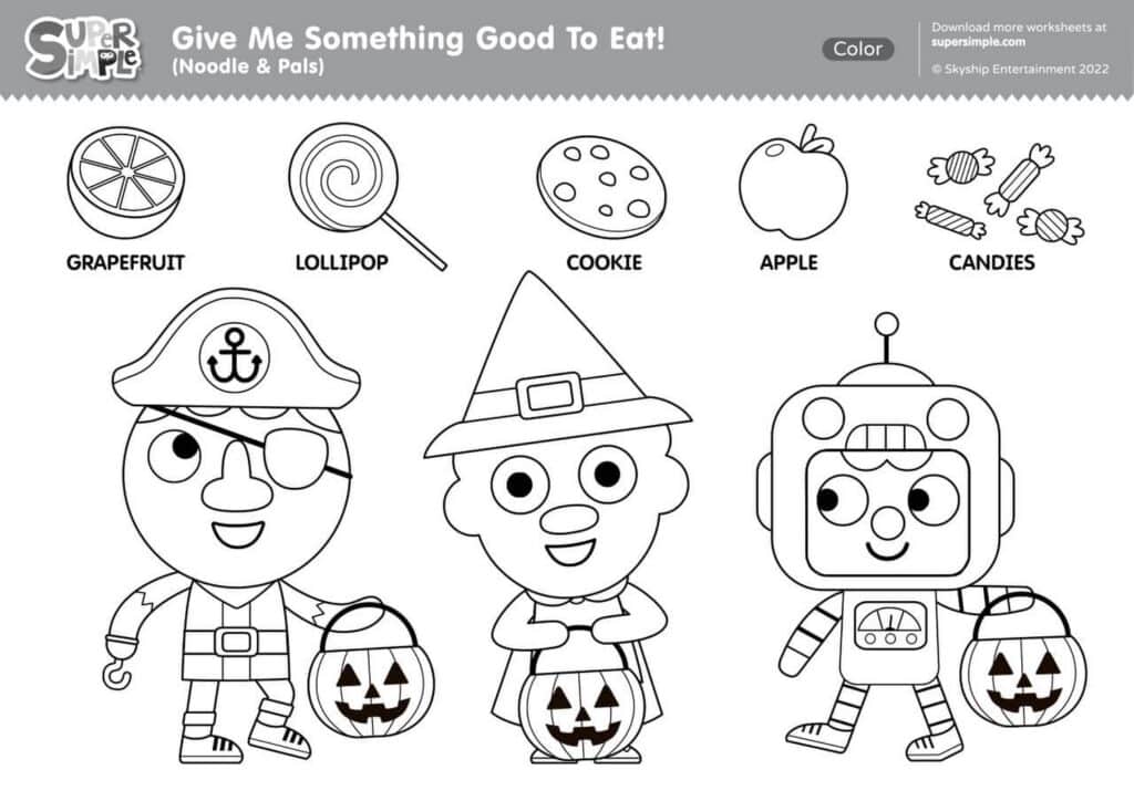 Noodle & Pals Coloring Page Template