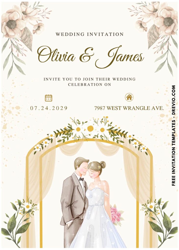 (Easily Edit PDF Invitation) Dream Couple Wedding Invitation D