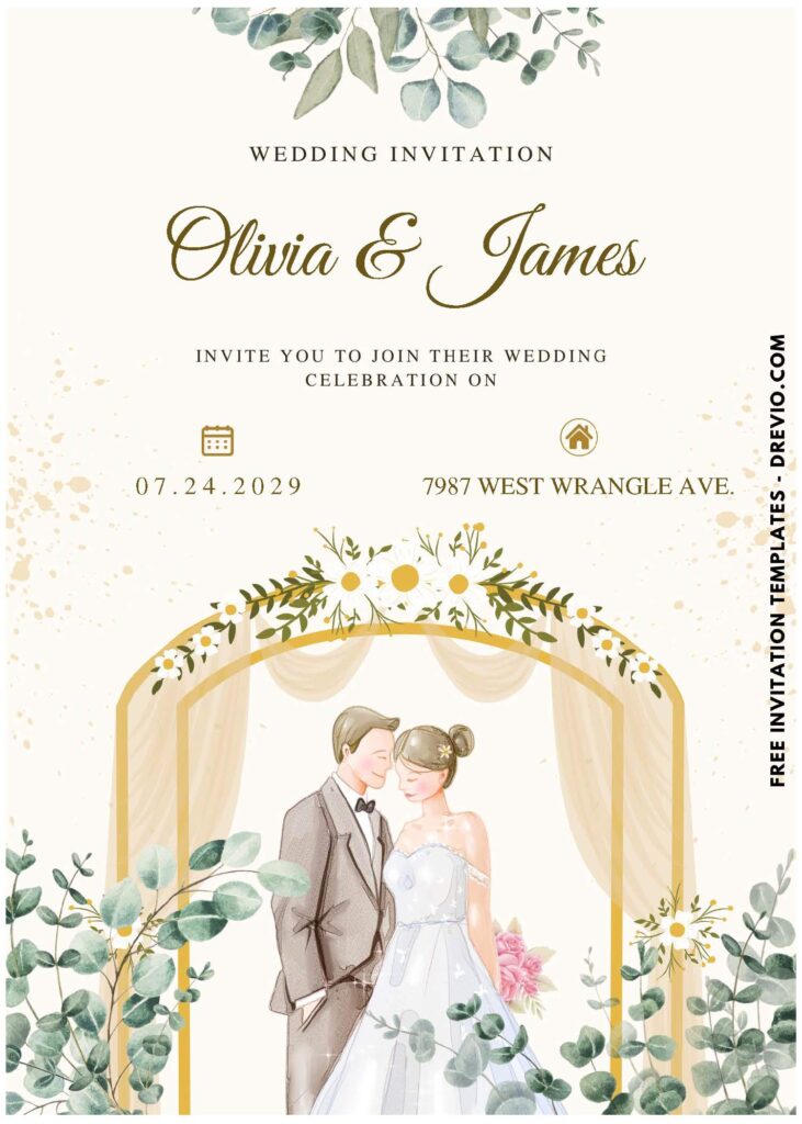 (Easily Edit PDF Invitation) Dream Couple Wedding Invitation E
