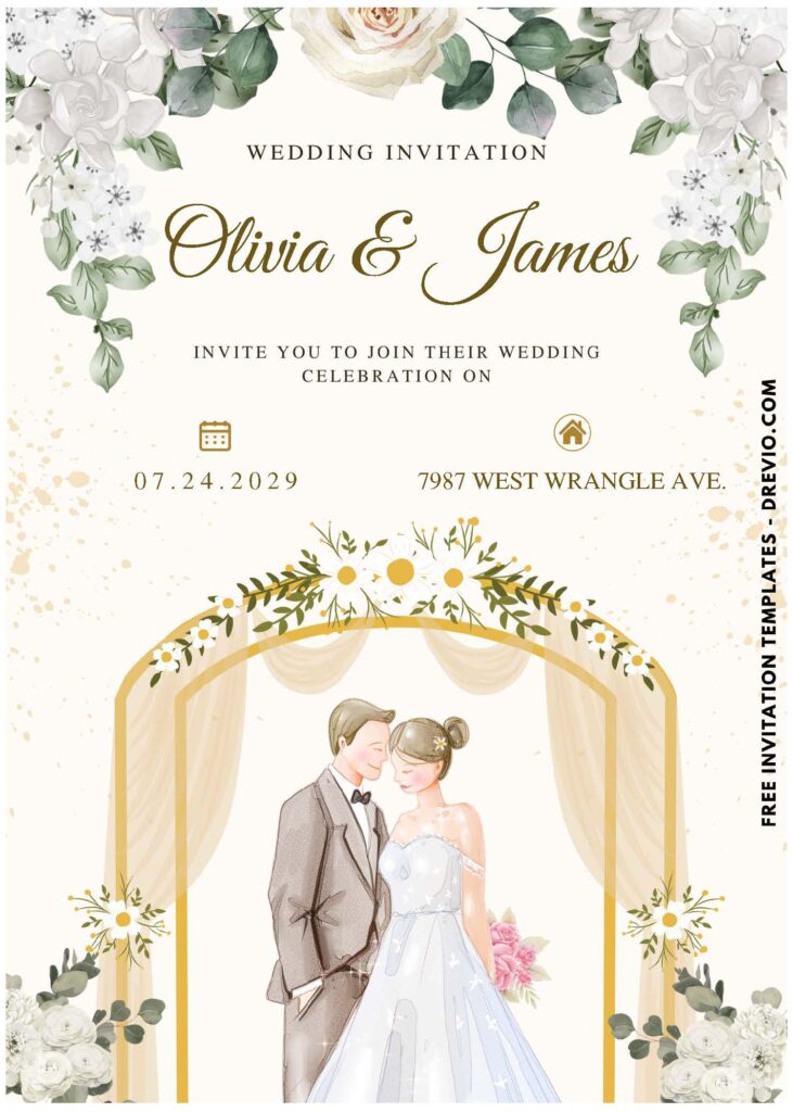 (Easily Edit PDF Invitation) Dream Couple Wedding Invitation F