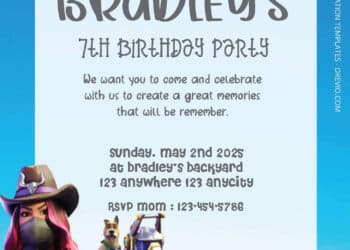 FREE PDF Invitation - Fortnite Birthday Invitation Templates