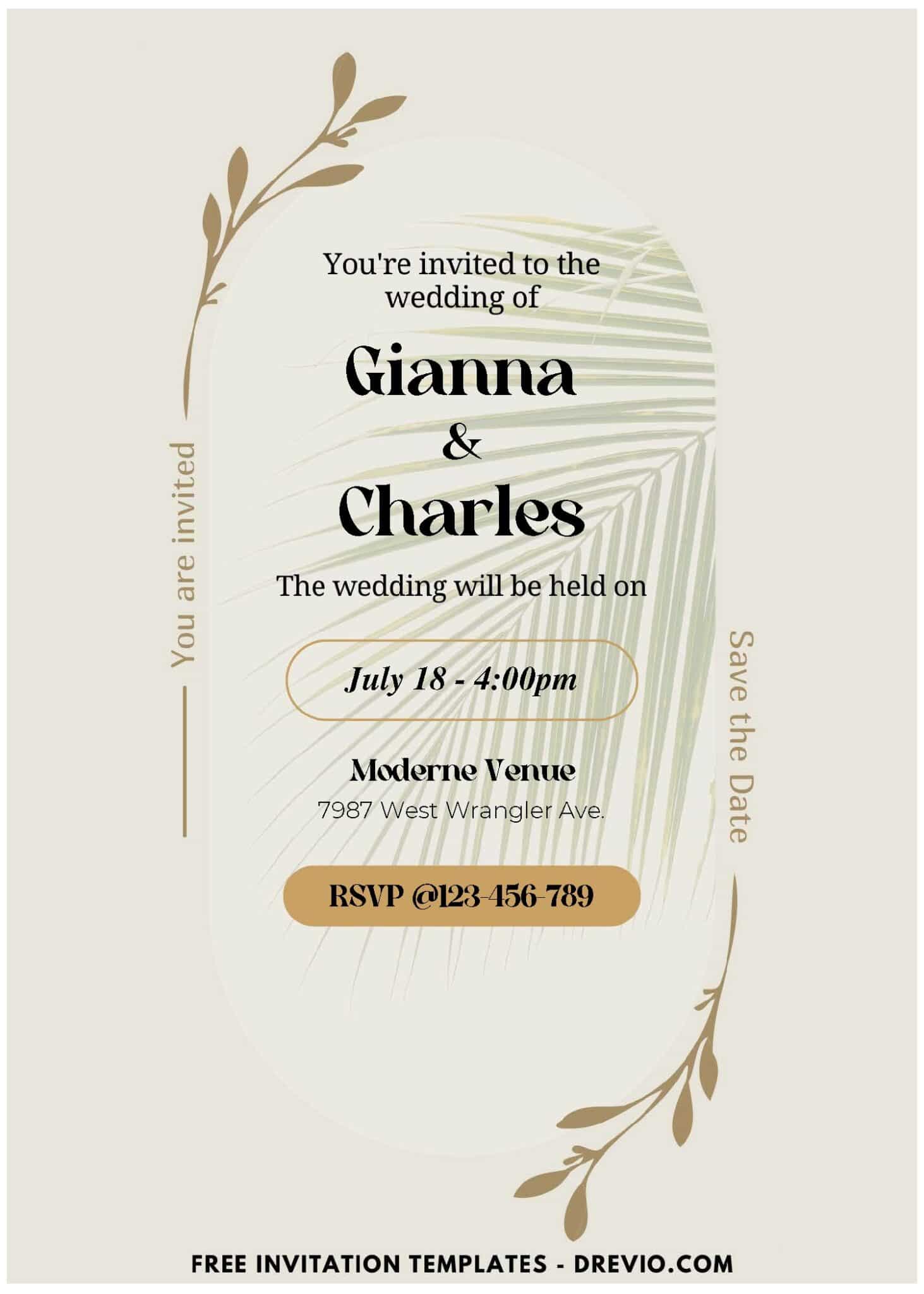 (Easily Edit PDF Invitation) Aesthetic Garden Wedding Invitation A ...