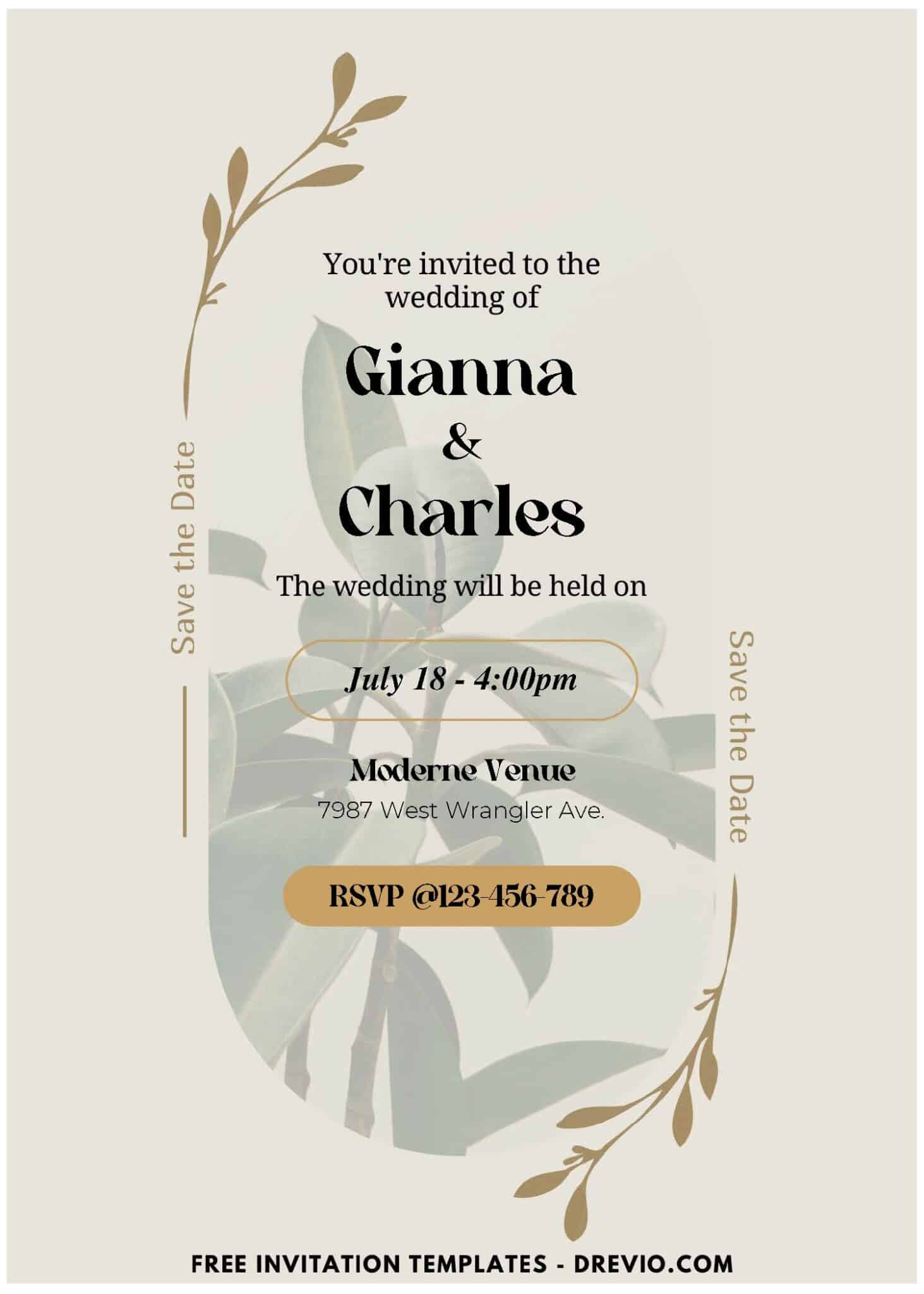 (Easily Edit PDF Invitation) Aesthetic Garden Wedding Invitation C ...