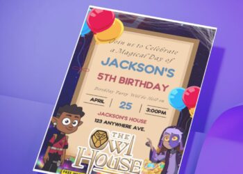 (Free PDF Invitation) The Owl House Birthday Invitation