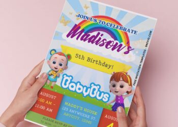 (Easily Edit PDF Invitation) Adorable BabyBus Birthday Invitation A