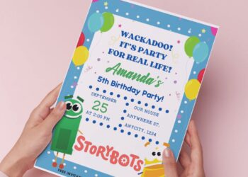 (Easily Edit PDF Invitation) Party With Storybots Birthday Invitation