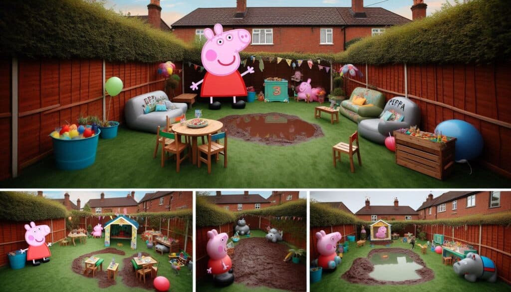 Backyard Peppa pig birthday party