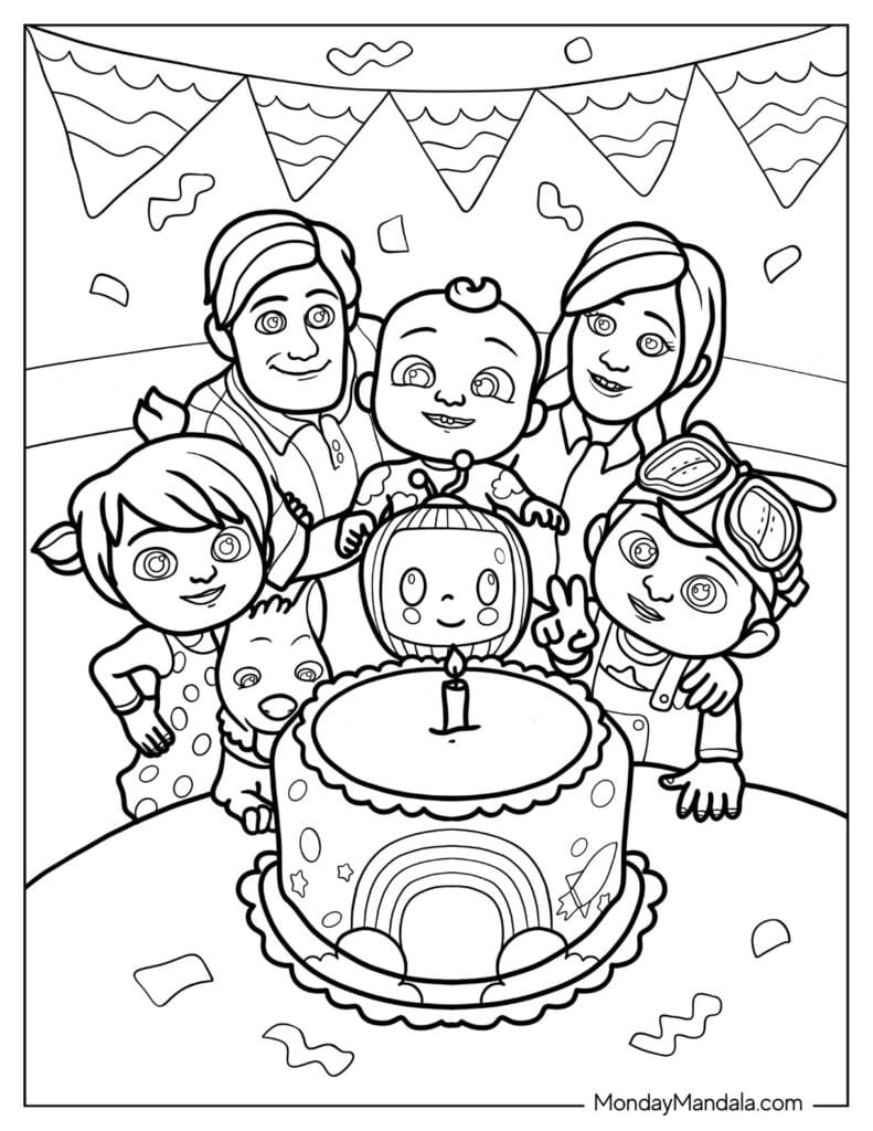 Cocomelon Family Coloring Pages templates