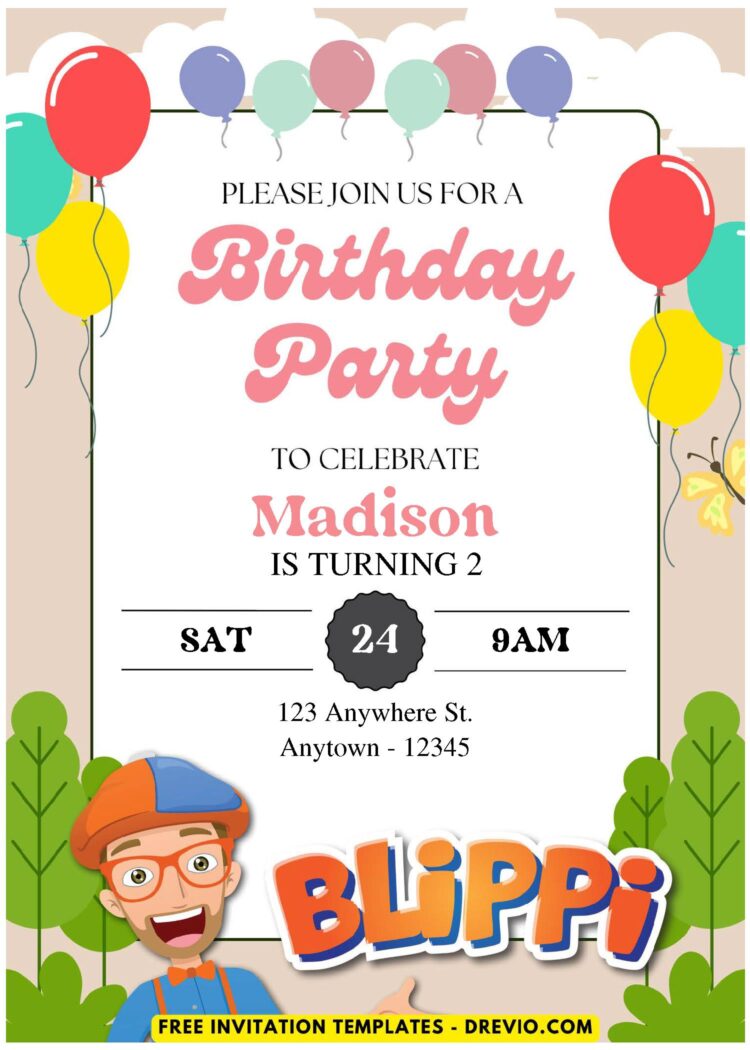 Blippi C Download Hundreds Free Printable Birthday Invitation Templates Media