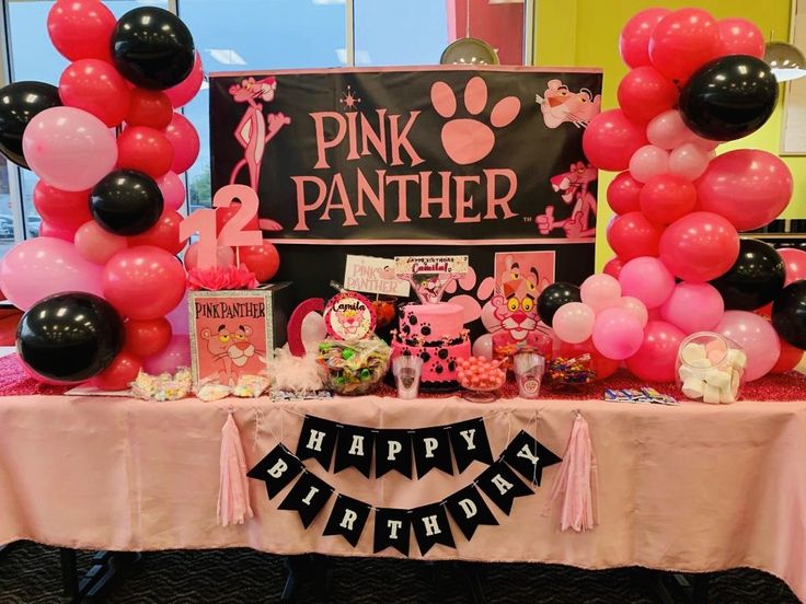 Pink Panther Party Table Dessert