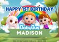 (Free Canva Template) Easy & Fun BabyBus Birthday Backdrop Templates