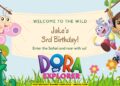 (Free Canva Template) Dora The Explorer Jungle Themed Birthday Backdrop Templates