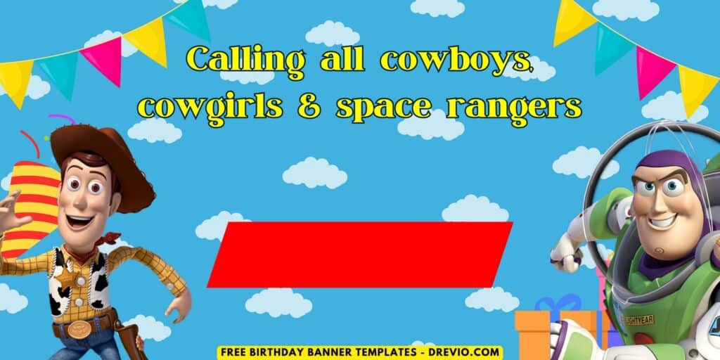 (Free Canva Template) Easy & Fun Toy Story Birthday Backdrop Templates H