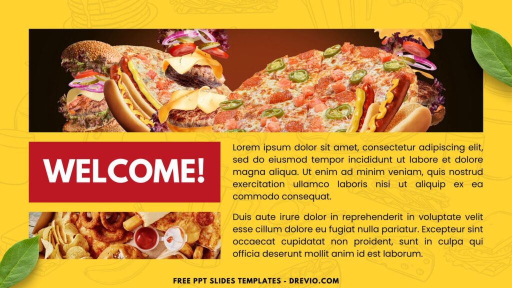 Invitation Template of (Free Canva Template) Vibrant Fast Food PPT Slides Templates 1