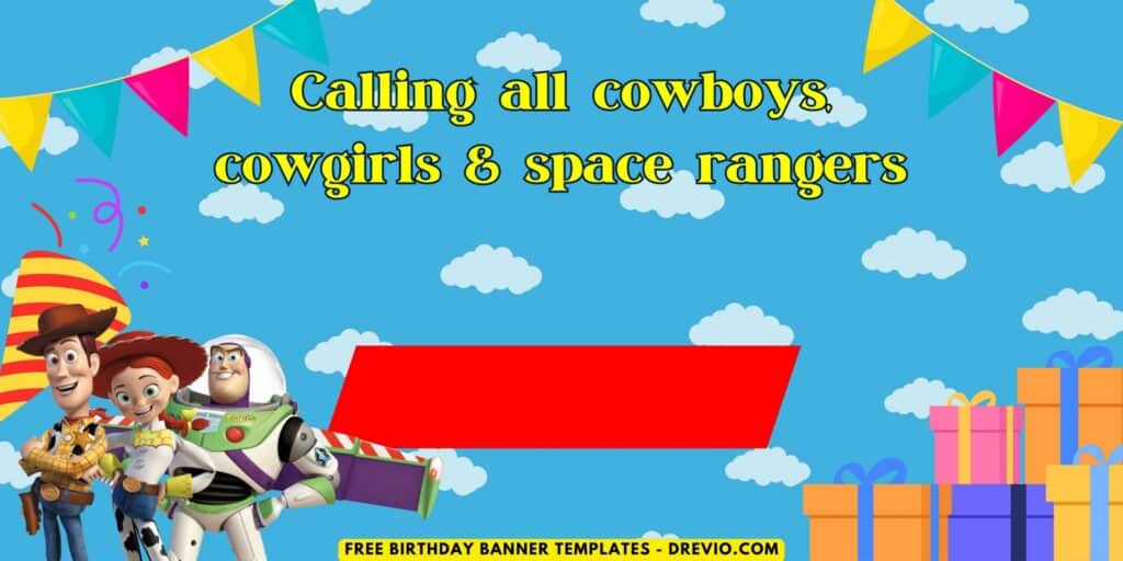 (Free Canva Template) Easy & Fun Toy Story Birthday Backdrop Templates B