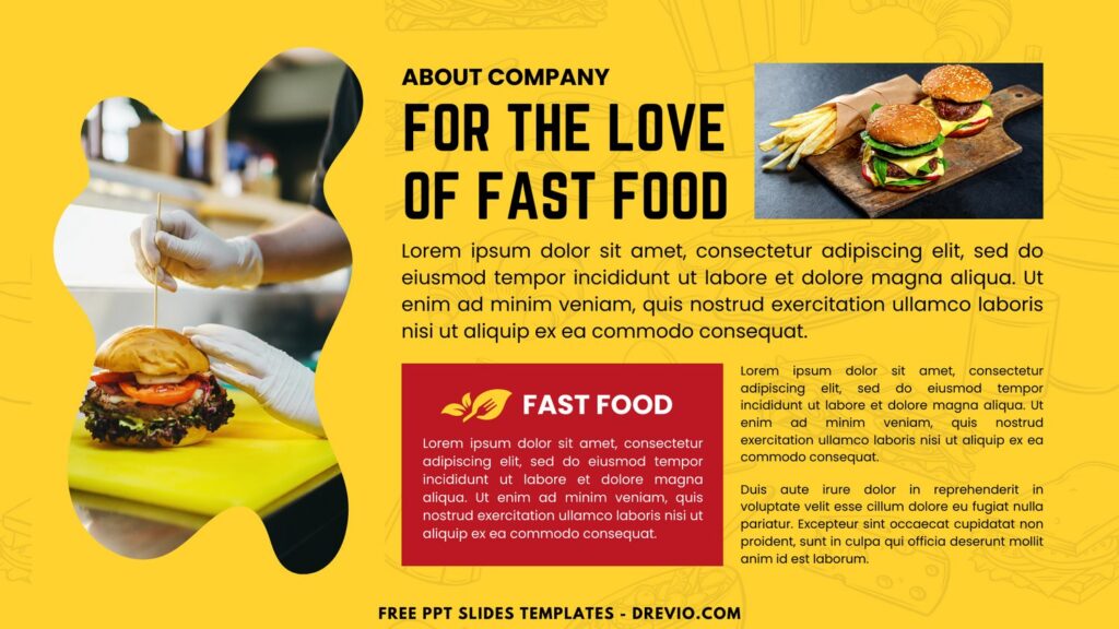 Invitation Template of (Free Canva Template) Vibrant Fast Food PPT Slides Templates 9