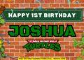 (Free Canva Template) Epic Ninja Turtle Birthday Backdrop Templates