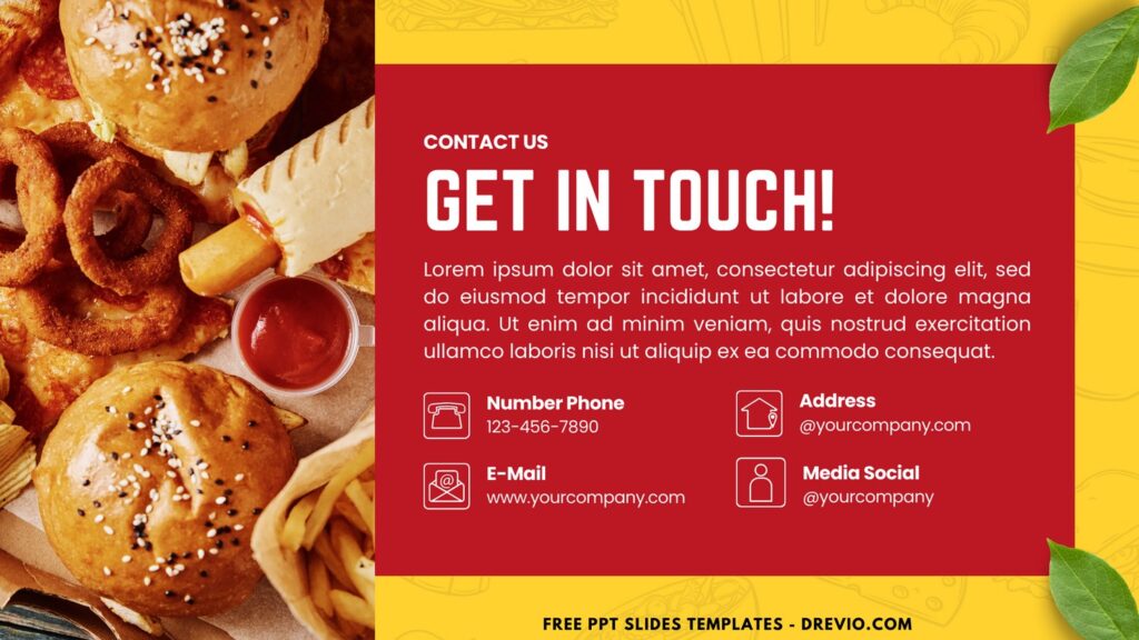 Invitation Template of (Free Canva Template) Vibrant Fast Food PPT Slides Templates 4