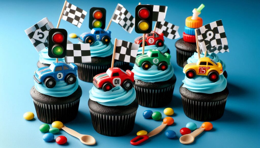 Two Fast Race Themed Cupcakes