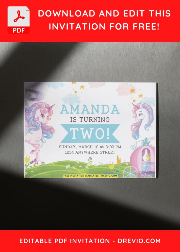 Unicorn Birthday Invitation