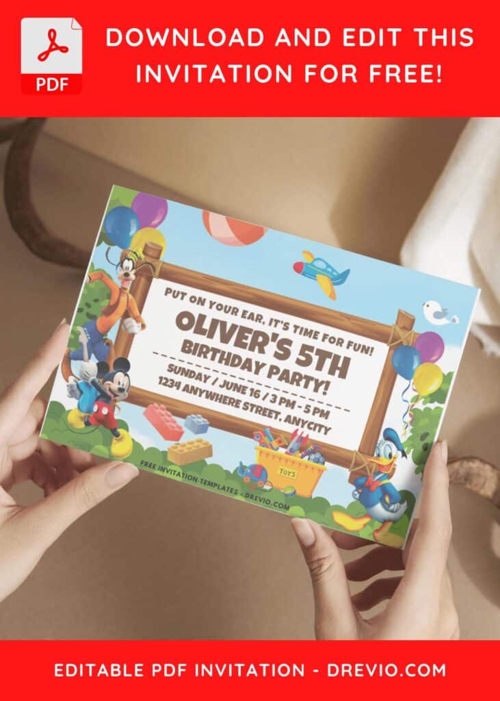 Mickey Mouse Playground Birthday Invitation