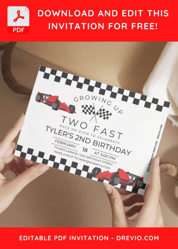 Checkered Race Flag Invitation