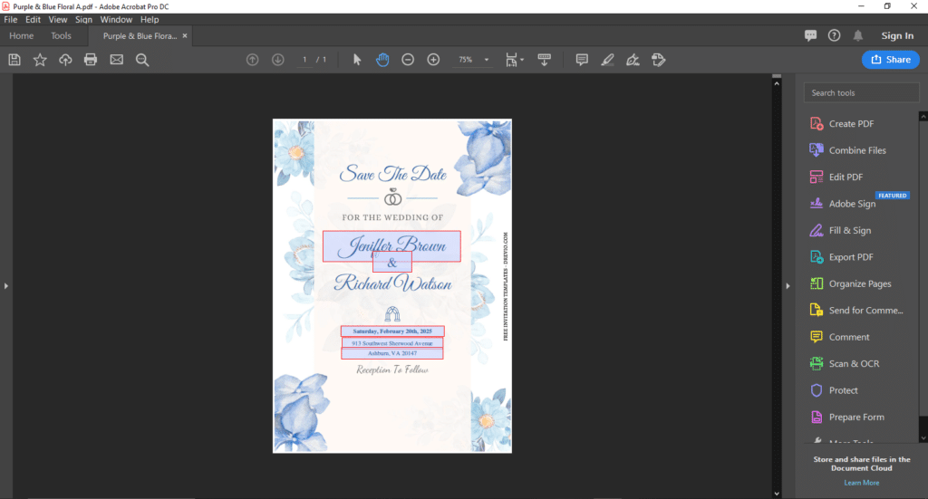 Preview Of After Edited - Purple Blue Floral