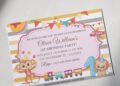 (Free PDF Invitation) Jungle Animal First Birthday Invitation