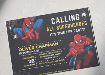(Free PDF Invitation) Marvel Spiderman Birthday Invitation