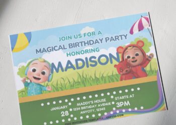 (Free PDF Invitation) Cocomelon Playful Picnic Birthday Invitation G