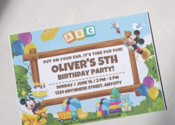 (Free PDF Invitation) Mickey Mouse Fun Park Birthday Invitation