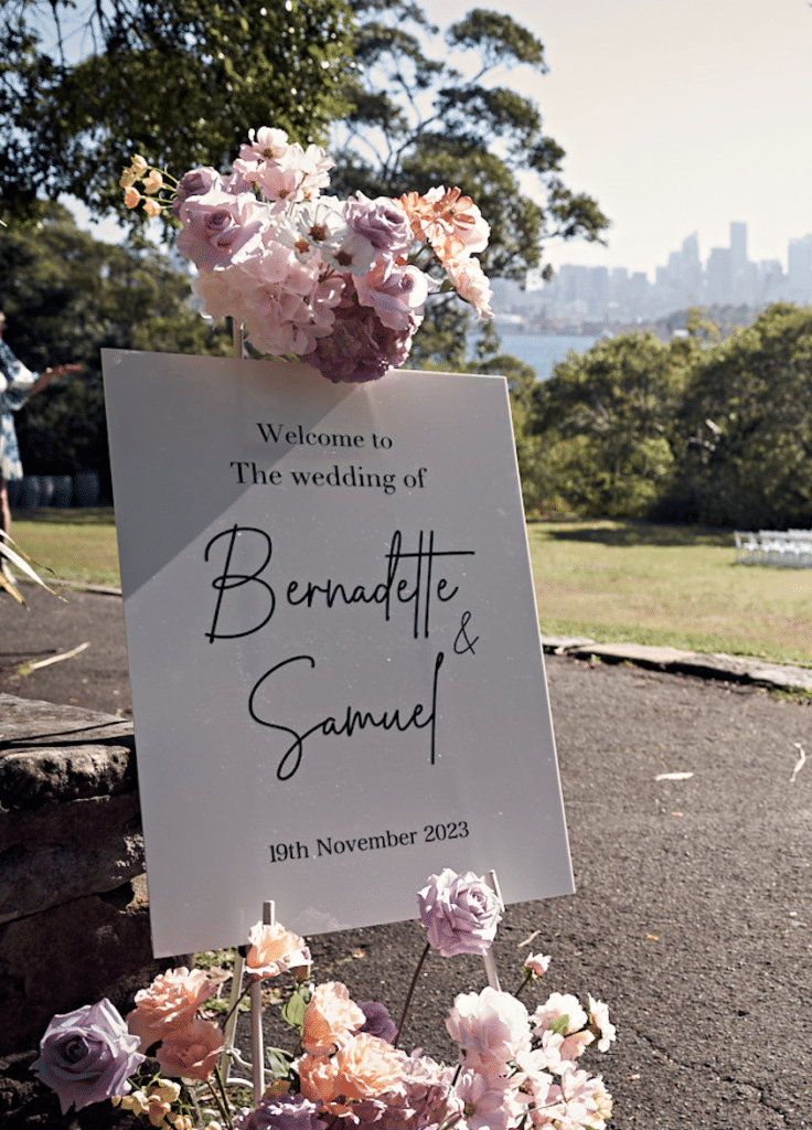 Peony and Rose Wedding Signage