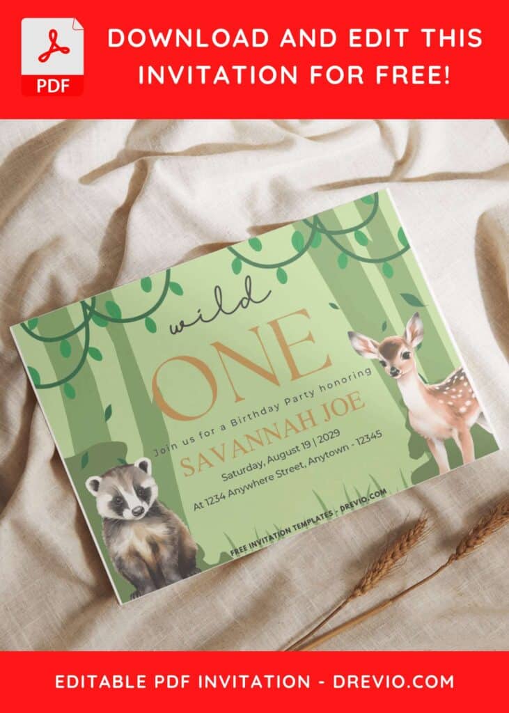 Wild One Animal Invitation