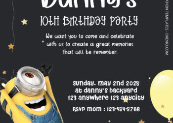 Invitation Template of FREE Editable PDF - Fun Minions Birthday Invitation Templates 1