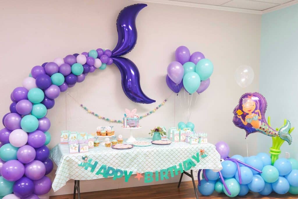 Mermaid Birthday Party balloon tail