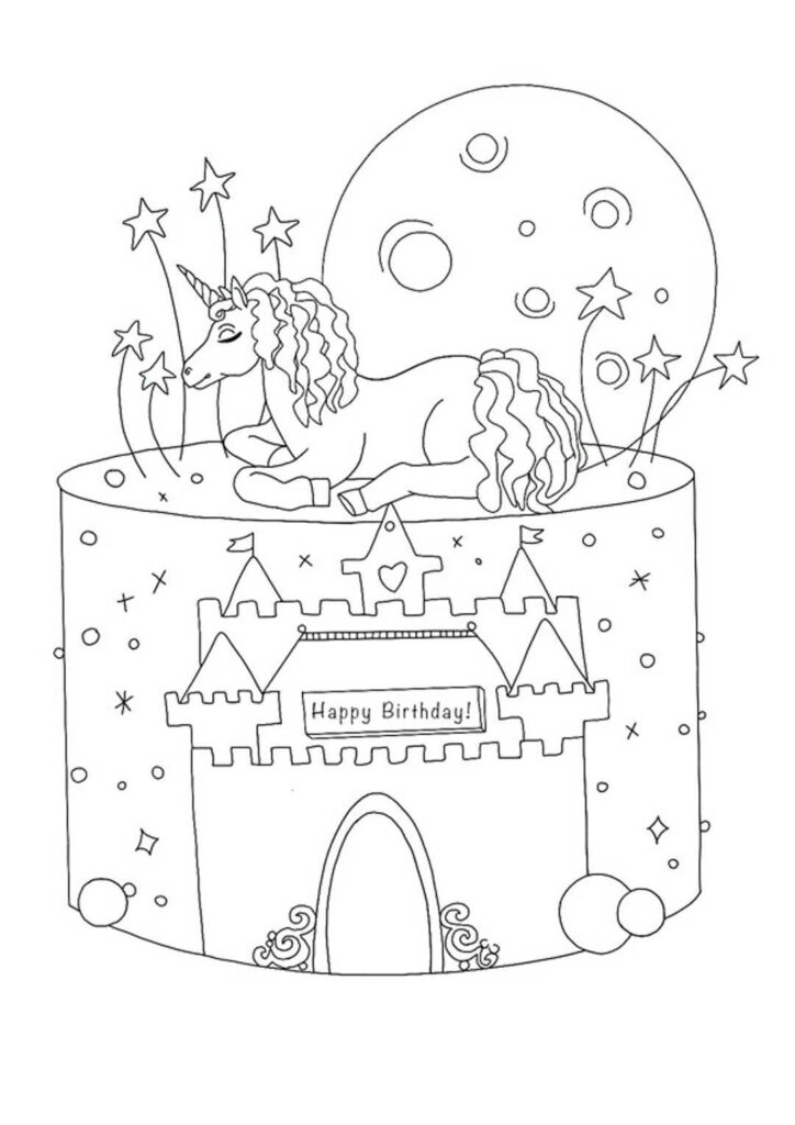 Unicorn Coloring Page Template B