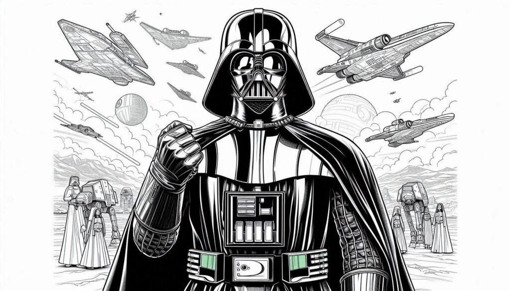 Darth Vader Star Wars Coloring Page Template