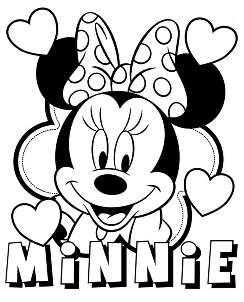 Minnie Mouse Coloring Page B Template