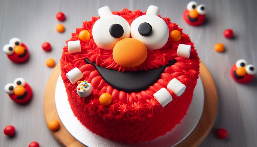 Elmo Smash Birthday Cake with Cute Elmo Face