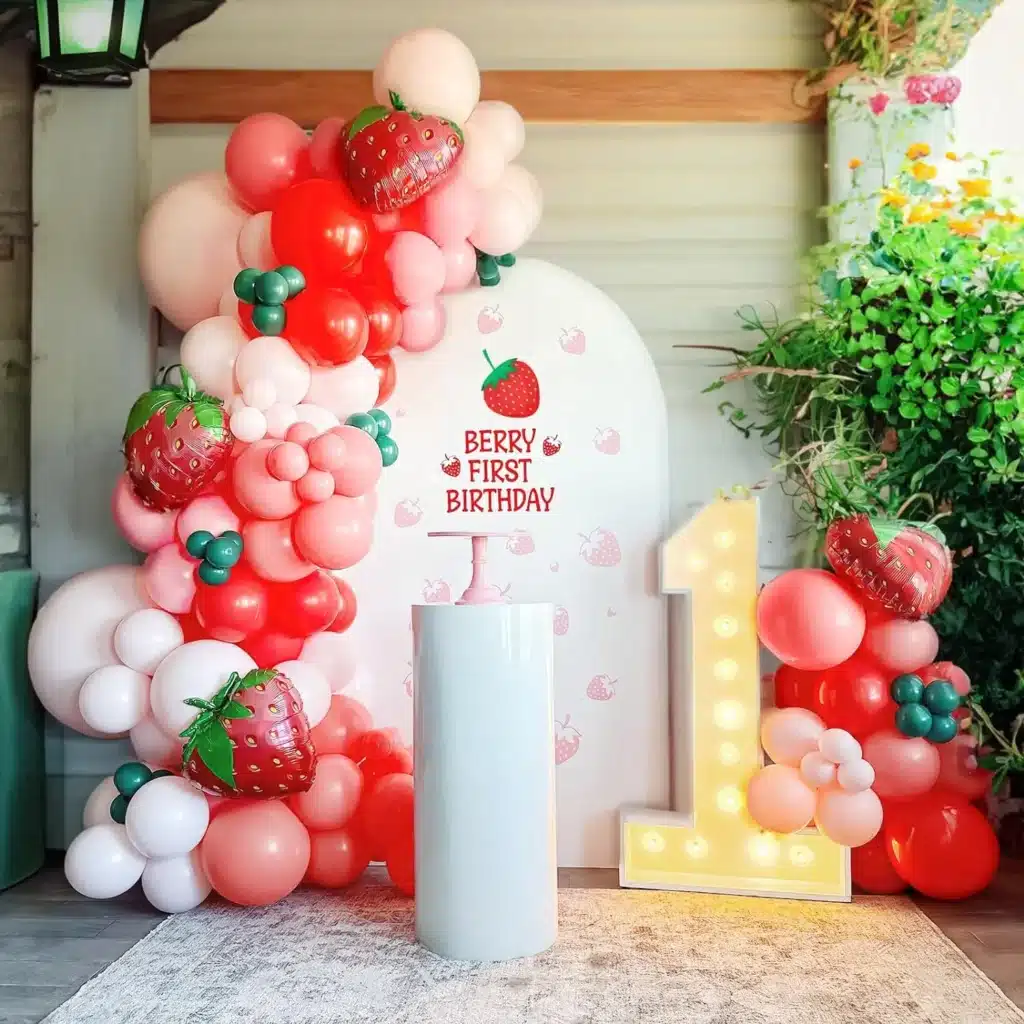 Berry Sweet First Birthday Party Backdrop