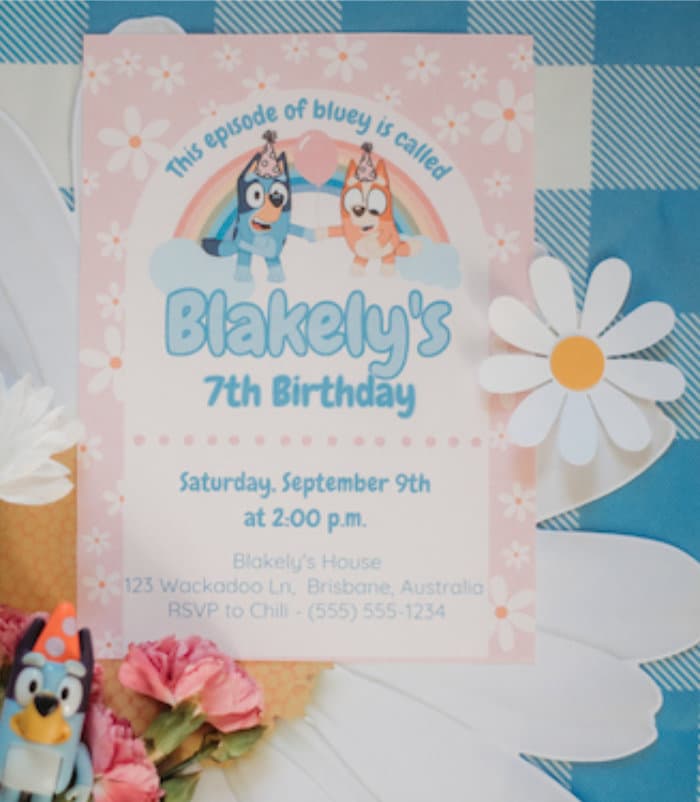 Bluey Invitations