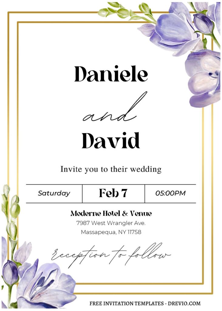 Bold Chic Garden Wedding Invitation A