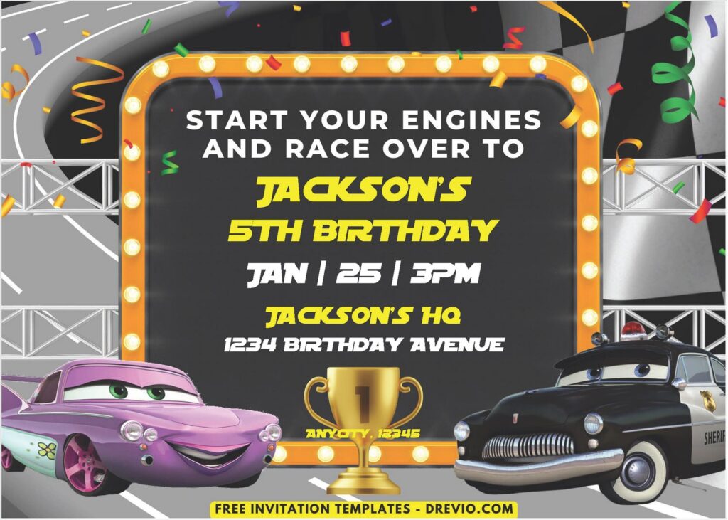 Cool Pixar Cars Invitation