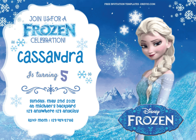 ( FREE Editable PDF ) Stunning Winter Frozen Birthday Invitation ...