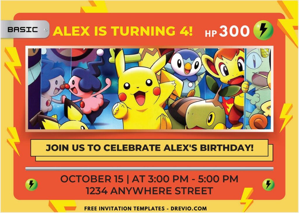 Invitation Template of (Free PDF Invitation) Pokemon Card Theme Birthday Invitation 3