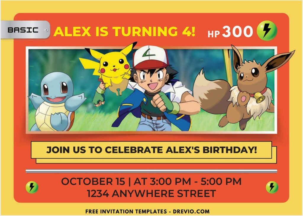 Invitation Template of (Free PDF Invitation) Pokemon Card Birthday Invitation 2