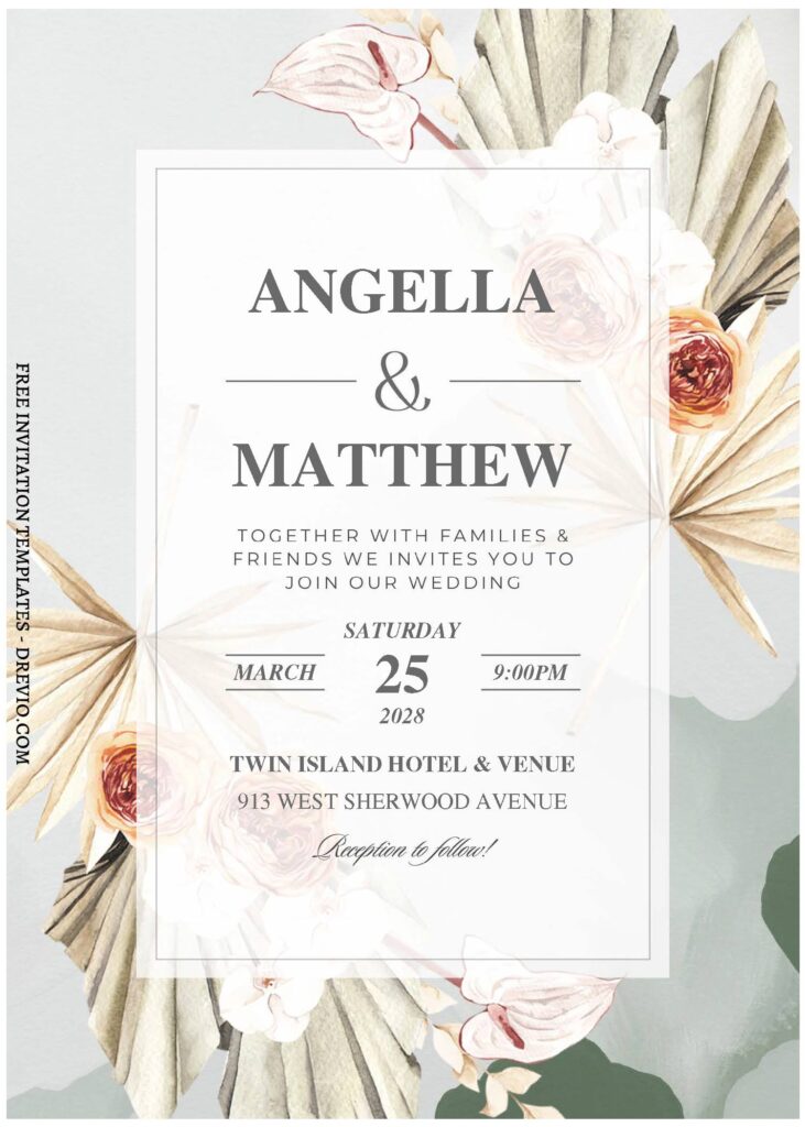 Garden Blossom Wedding Invitation